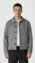 Light Grey Wool Button Jacket