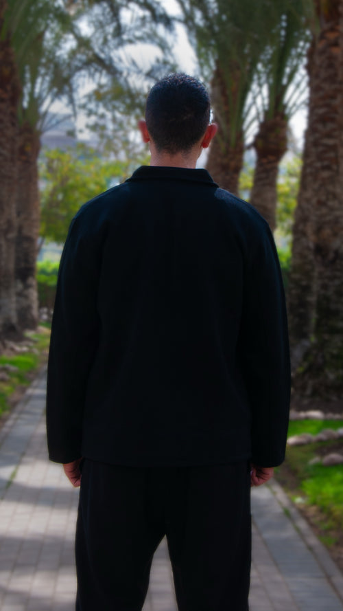 Black Wool Zip Jacket