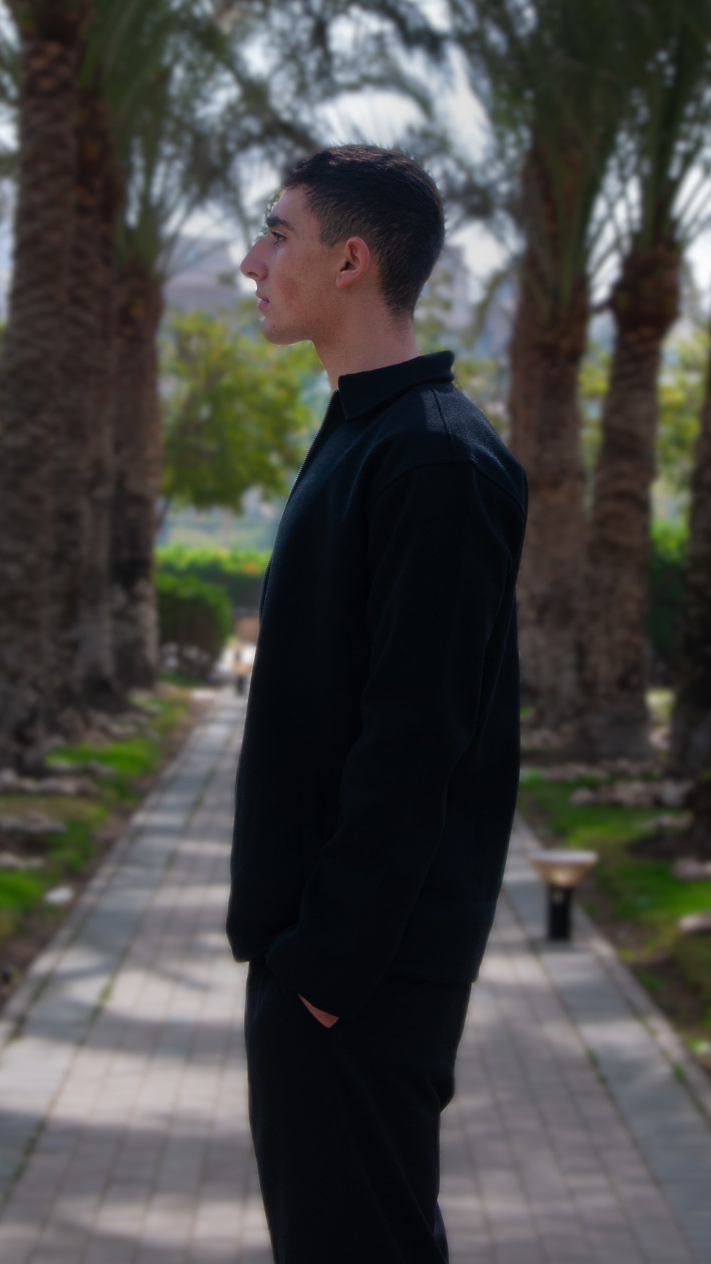 Black Wool Zip Jacket